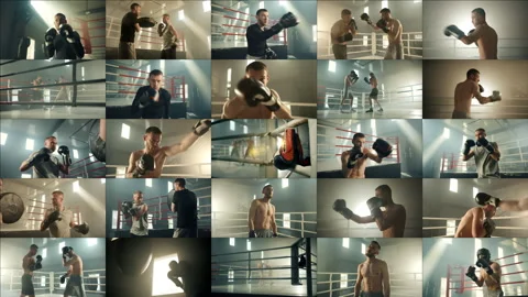 Champions in the Making. Intense Boxing Training in a Smoky Gym with Sunlight Stock Footage 264976450