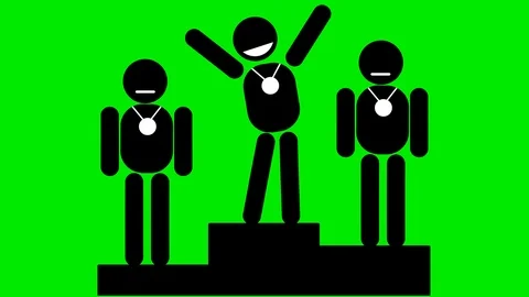 Champions on podium. Video stock 105400124