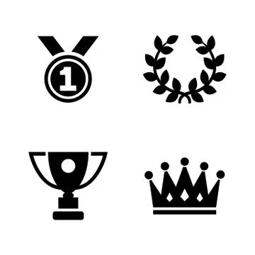 Champions trophy. Simple Related Vector Icons Stock Illustration