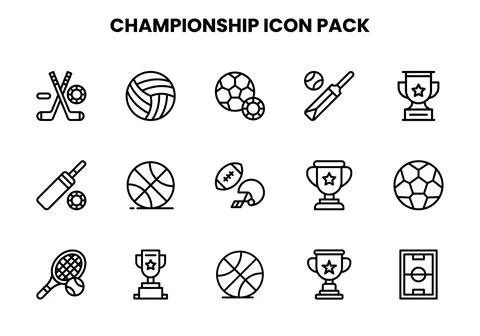 Championship Line Vector Icons Pack Stock Illustration