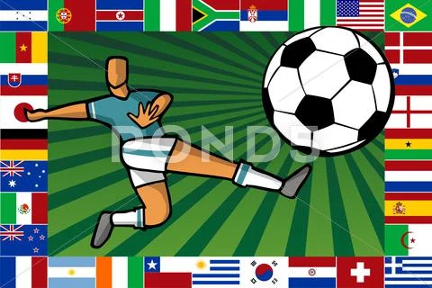 Championship south africa soccer cup poster Stock Illustration