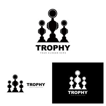 Championship Trophy Logo, Champion Award Winner Trophy Design, Vector Icon .. Stock Illustration