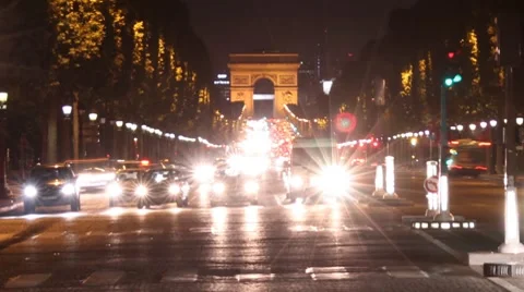 Champs-Elysée, Paris Stock Footage