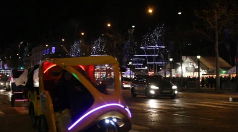 Champs-Élysées during the Christmas time, Paris Stock Footage 33663321
