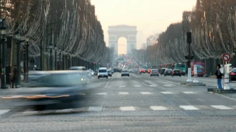 Champs-Elysees, Paris Video stock 356360