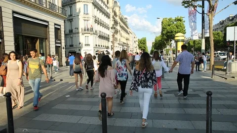 Champs Elysees Paris Stock Footage 92863838