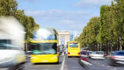Champs-Elysees Paris timelapse Stock Footage 97822721