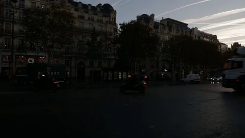 Champs Elysees at Sunrise Stock Footage 101658872