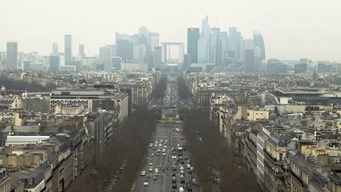Champs Elysees Time-lapse La Défense Stock Footage 70173295