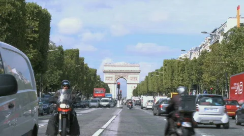 Champs Elysees timelapse 1 Stock Footage 849820