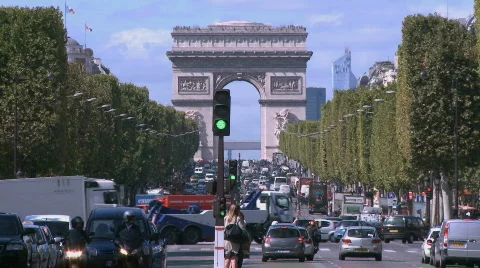 Champs Elysees timelapse 3 Stock Footage 853490