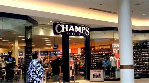 Champs Sporting goods storefront custome. Stock Video Pond5