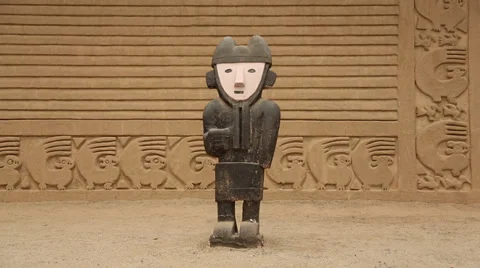 Chan Chan - Figure in the Main Square (Trujillo, Peru) Stock Footage 39411170