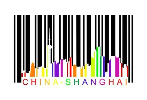 Chana shangai barcode Stock Illustration