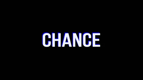 Chance. Animation of Text With Glitch Effect Stock Footage 123354196