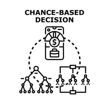 Chance based decision making business strategy Illustrazione stock