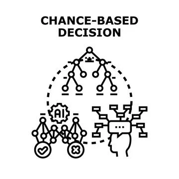 Chance based decision making process analysis Stock Illustration