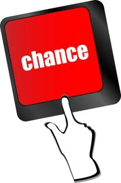 Chance button on computer keyboard key Illustrazione stock