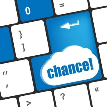 Chance button on computer keyboard key Illustrazione stock