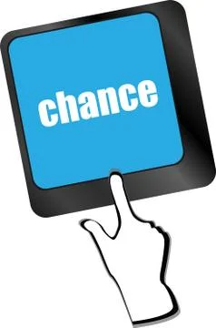 Chance button on computer keyboard key 스톡 일러스트