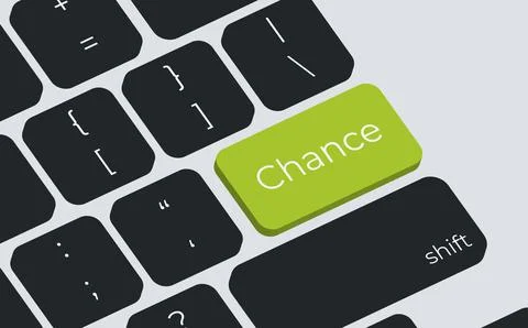 Chance button on computer keyboard key. Simple style Stock-Illustration