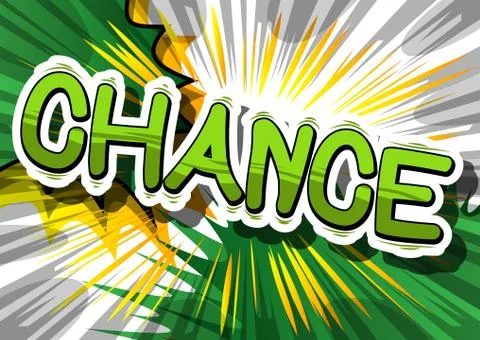 Chance - Comic book word on abstract background. Stock Illustration