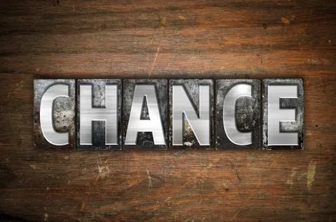 Chance Concept Metal Letterpress Type Stock Illustration