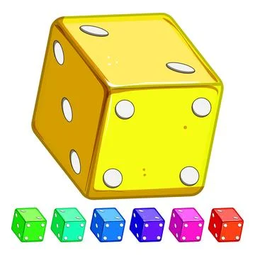 Chance dice cartoon vector graphic Stock Illustration