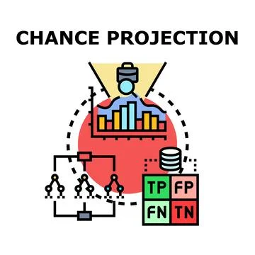 Chance projection analyzing data and making decisions 库存插图
