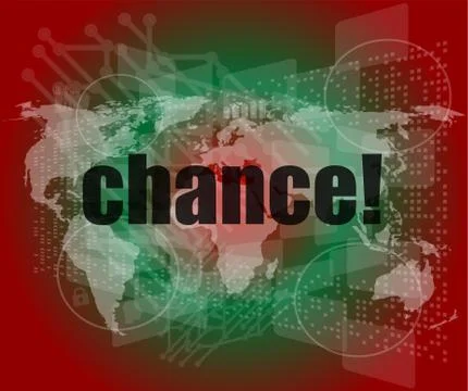 Chance text on digital touch screen interface Illustrazione stock