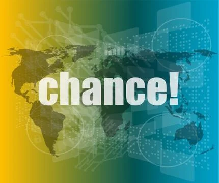 Chance text on digital touch screen interface 스톡 일러스트