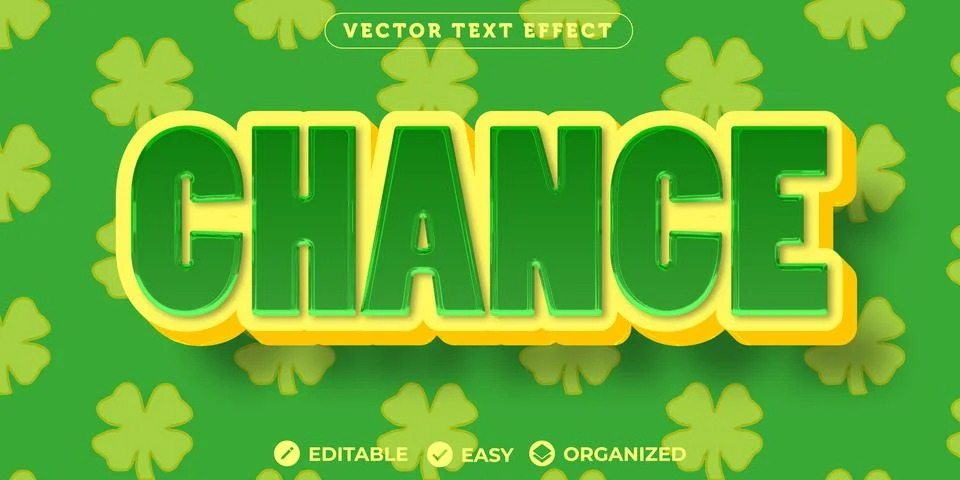 Chance Text Effect,Fully Editable Font Text Effect Stock Illustration