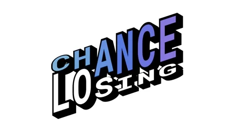 CHANCE vs LOSING, 3D Text Animation in Isometric View with Opposite Word Motion Stock Footage 314263351