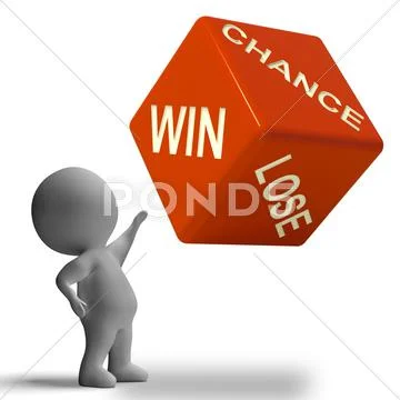 Chance win lose dice showing gamble Stock Illustration