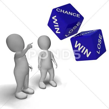 Chance win lose dice shows luck Stock Illustration
