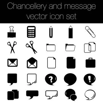  Chancellery and message vector icon set Chancellery and message vector ic... Stock Photos