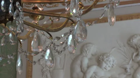 Chandelier and cornice  Stock Footage 48171096