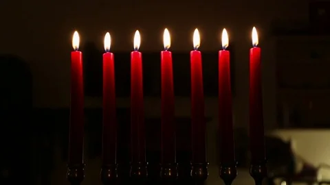 Chandelier with candles Stock Footage 71593262