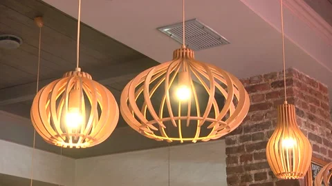 Chandelier on the ceiling of the apartment Stock Footage 226017917