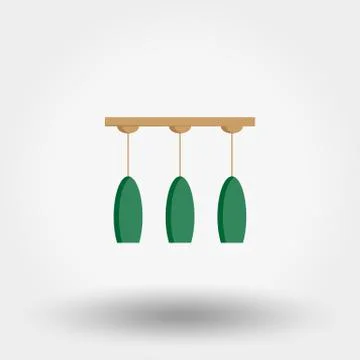 Chandelier. Ceiling lamp. Icon. Vector. Flat. Illustrazione stock