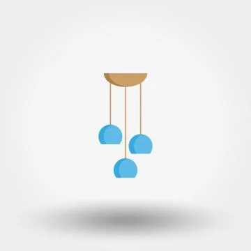 Chandelier. Ceiling lamp. Icon. Vector. Flat. Stock Illustration