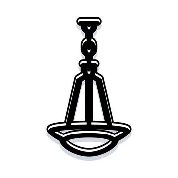 Chandelier ceiling lamp light fixture icon symbol Stock Illustration