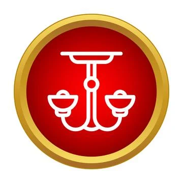 Chandelier ceiling light fixture icon illustration Stock Illustration