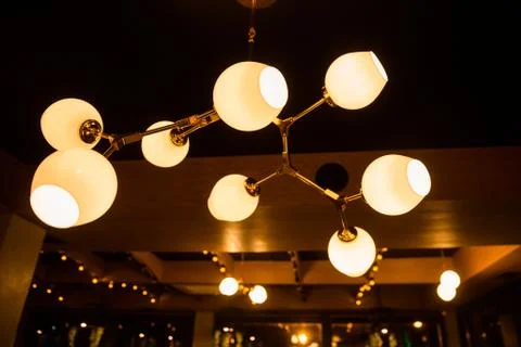 Chandelier on the ceiling. Stock Photos