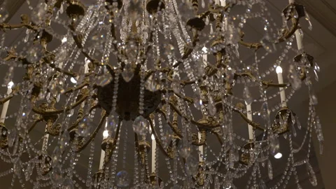 Chandelier close up on ceiling gimal move Stock Footage 170383669