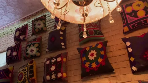 Chandelier in the eastern interior of the room Video stock 156266352