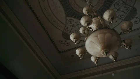 Chandelier hanging on the ceiling Stock-Footage 119029846
