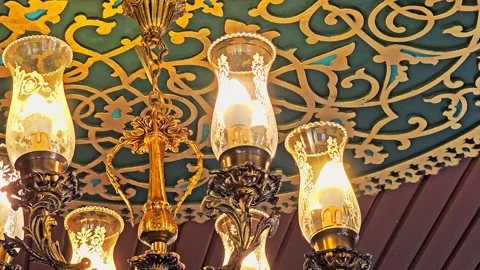 A chandelier hanging from the. Stock-Footage 282681044