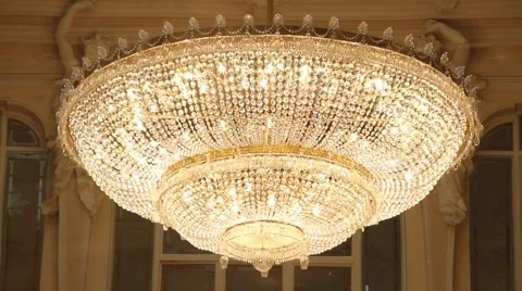 Chandelier in high ceiling Stock Footage 62232550