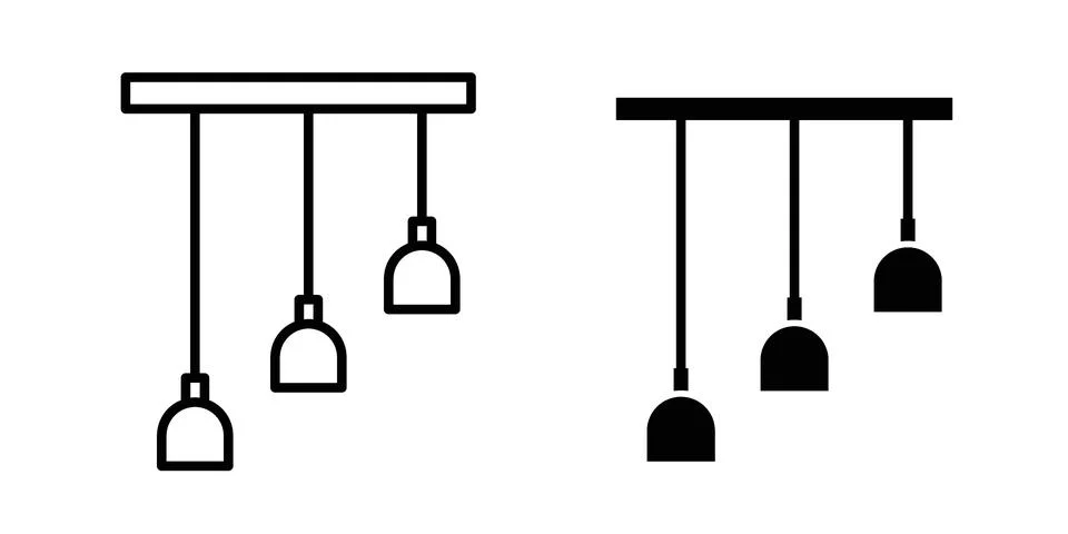 Chandelier icon design. Simple Vector illustrations.. Stock Illustration